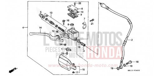 MASTRO FRENO ANTERIORE (1) XR250RF di 1985